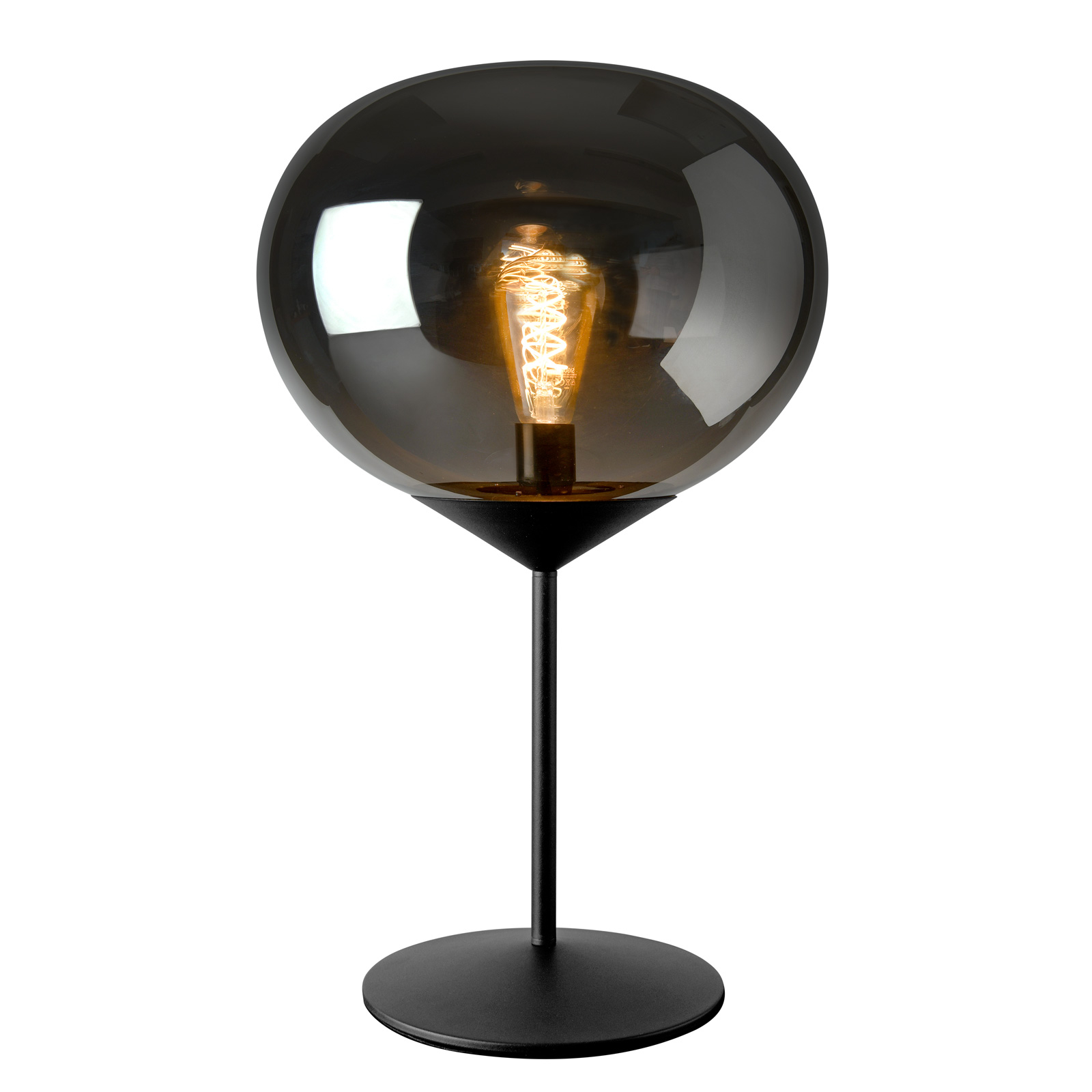 Bordslampa Drop med rökglasskärm