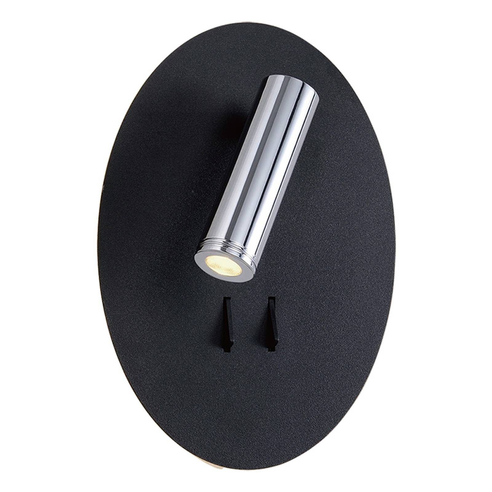 Lucande Kimo LED-vägglampa oval svart