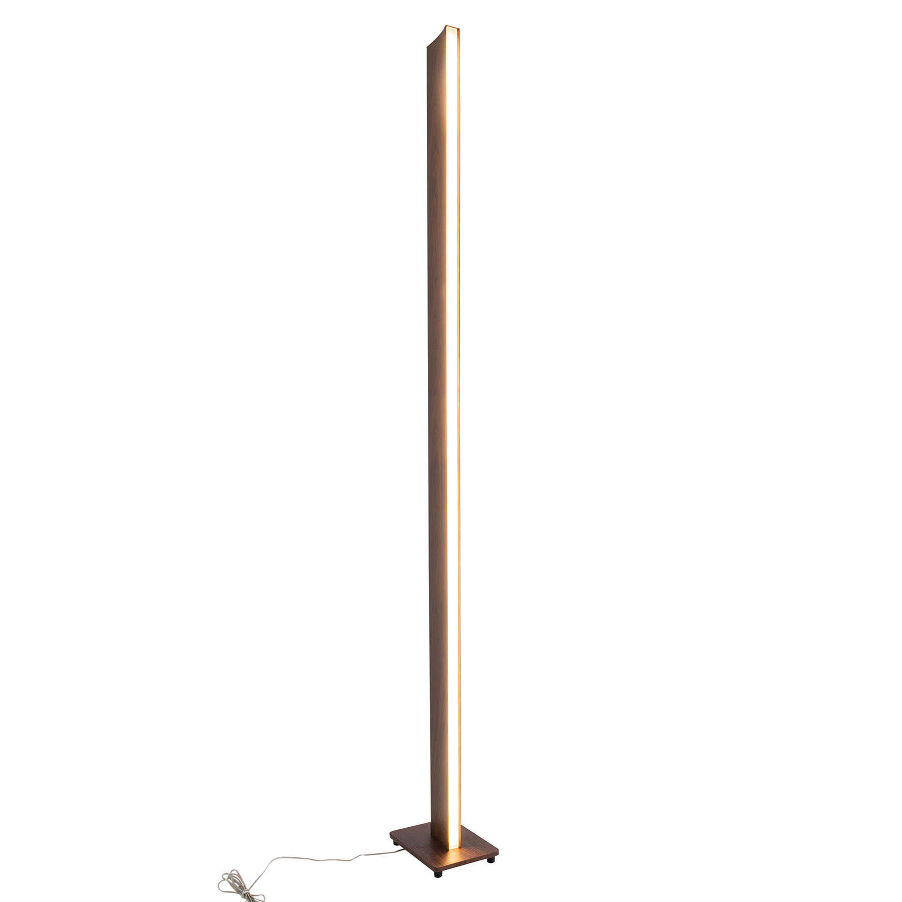 LED-golvlampa Madera i träoptik, dimbar