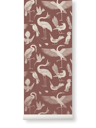 Katie Scott Tapet Birds Dusty Red