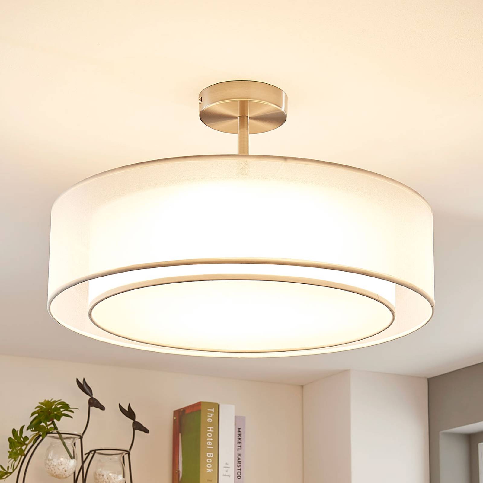 LED-taklampa Pikka, dimbar i 3 steg, vit