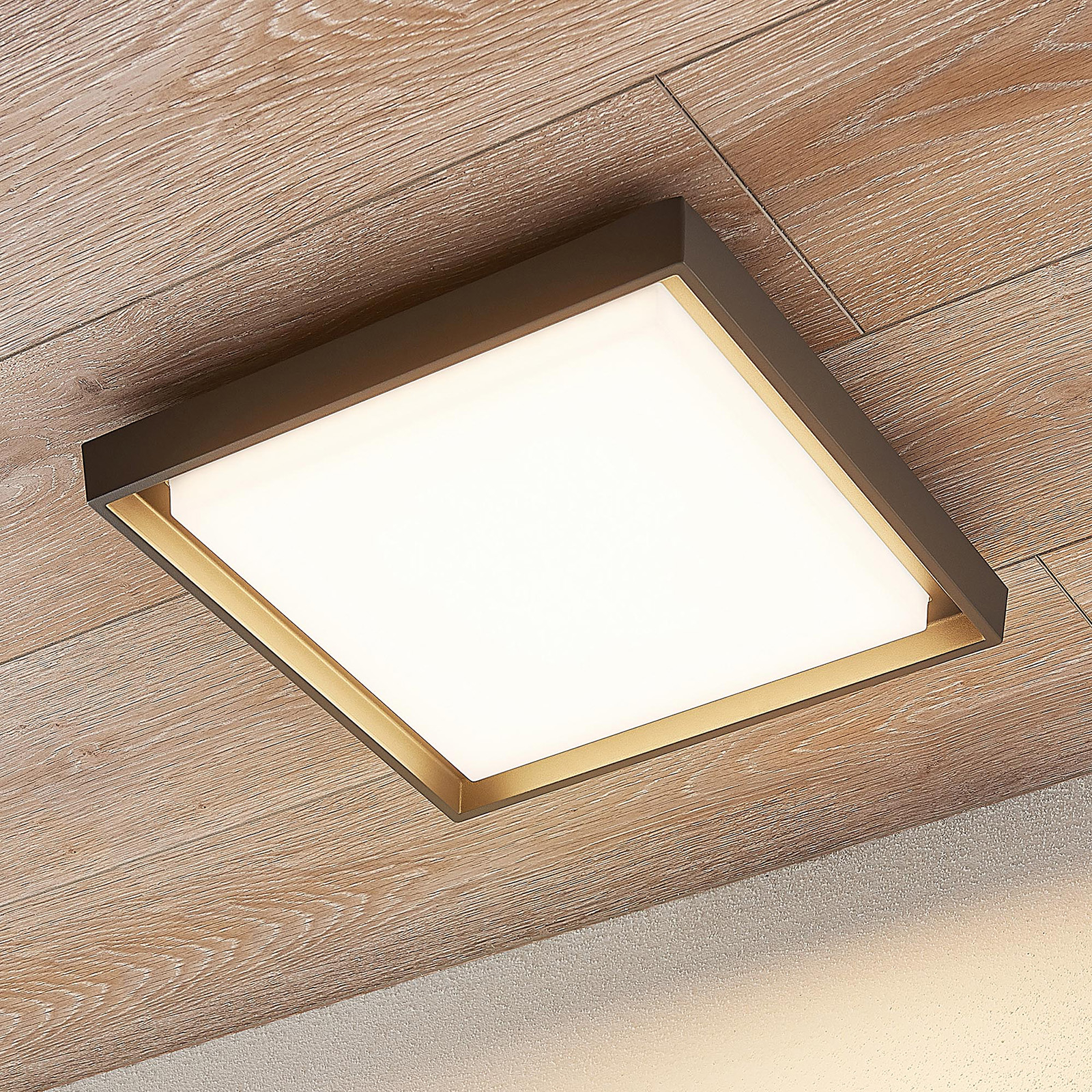 LED-utomhustaklampa Birta, kantig, 34 cm