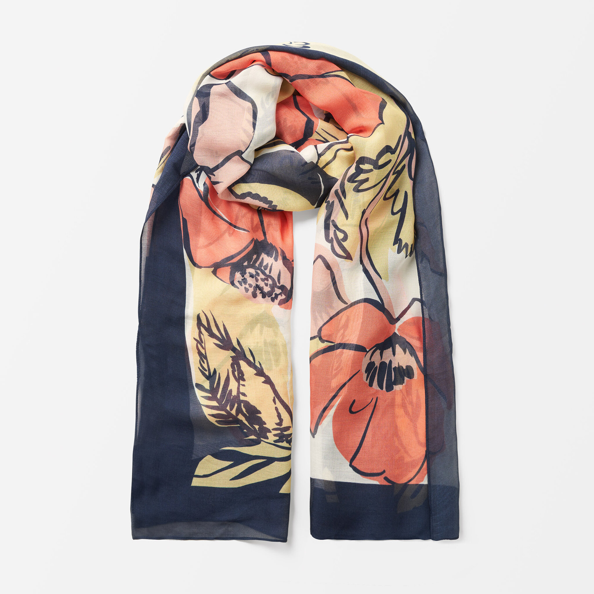 Scarf med print, ONESIZE