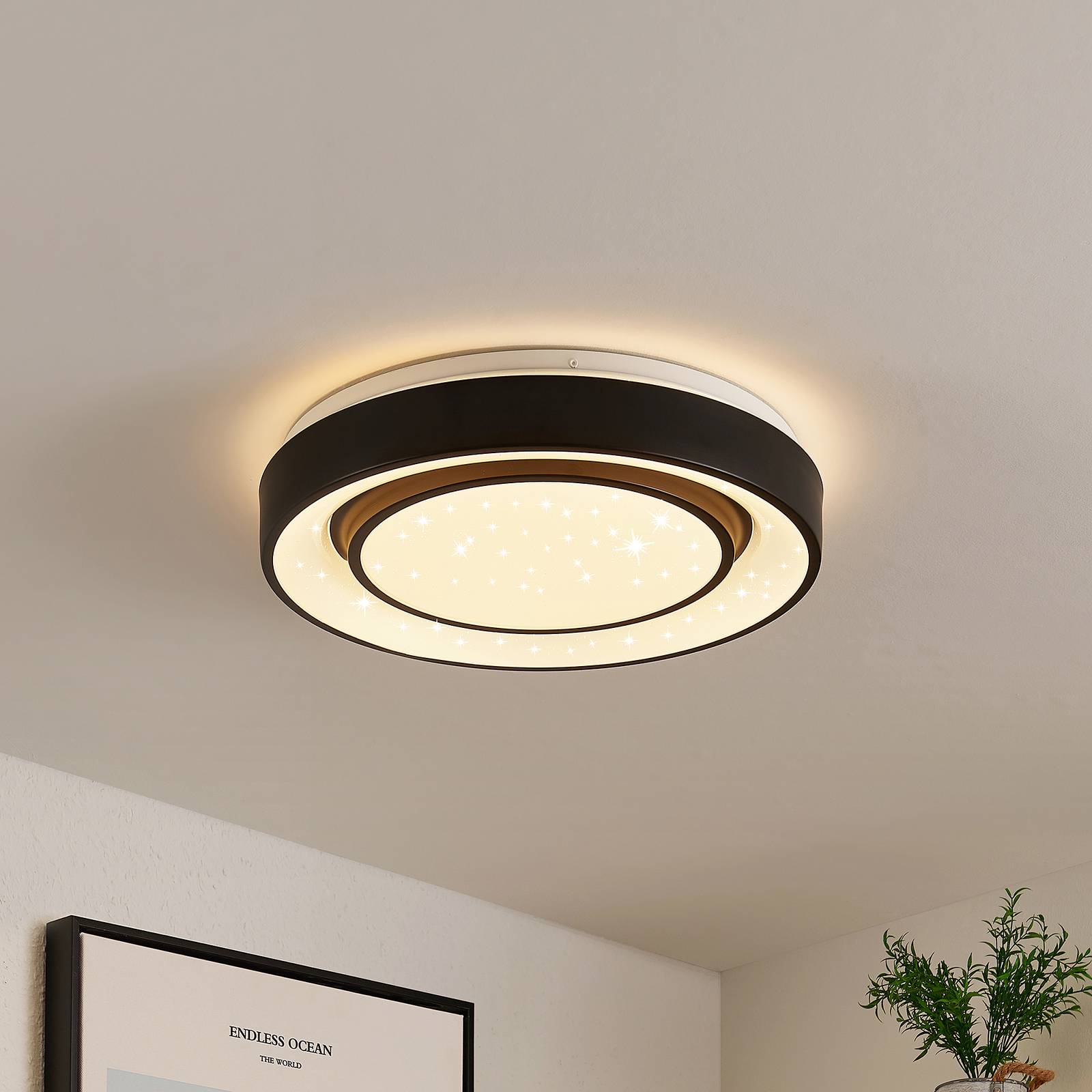 Lindby Gamino LED-taklampa, RGBW, CCT, 38 cm