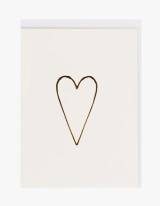 Big Heart kort med kuvert vit/guld
