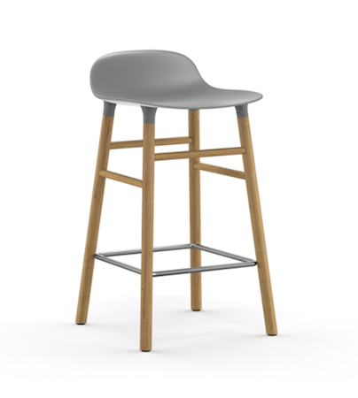 Form Barstol Grå/Ek 65 cm