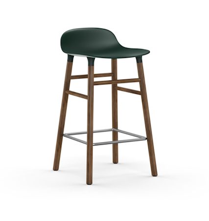 Form Barstol Grön/Valnöt 65 cm