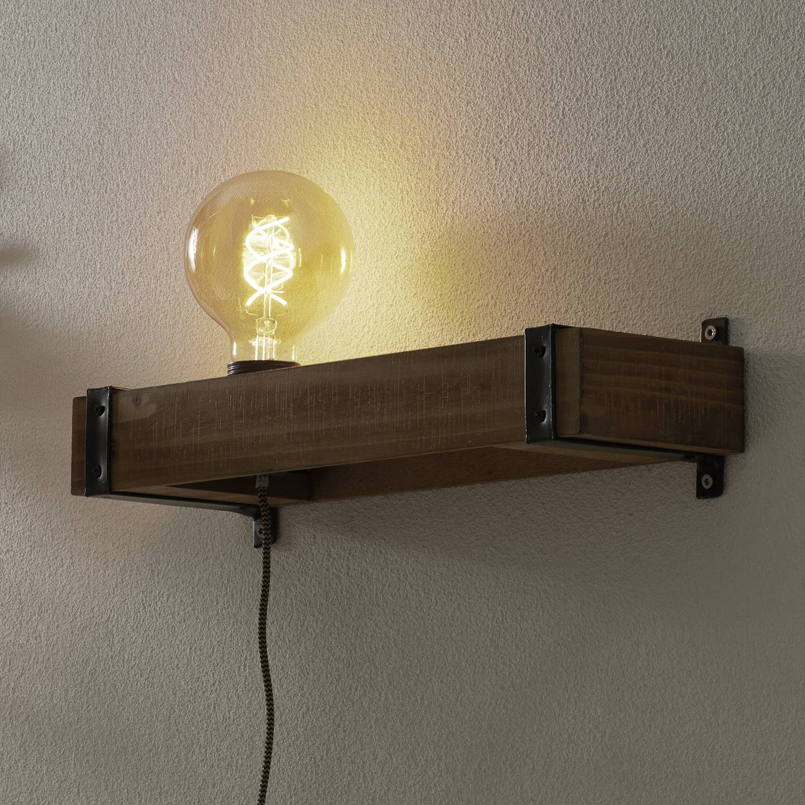 Vägglampa Legno med kabel och kontakt