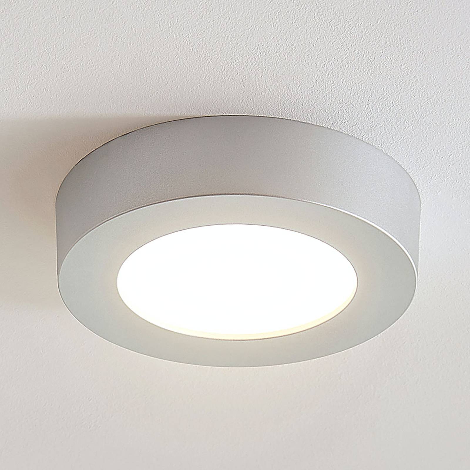 LED-taklampa Marlo silver 3000K rund 18,2 cm