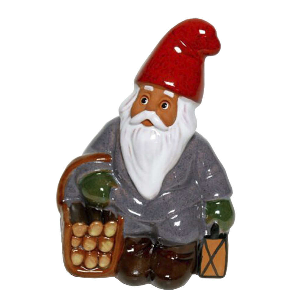 Rolf Berg Keramik - Tomte med Vedkorg & Lykta 15 cm