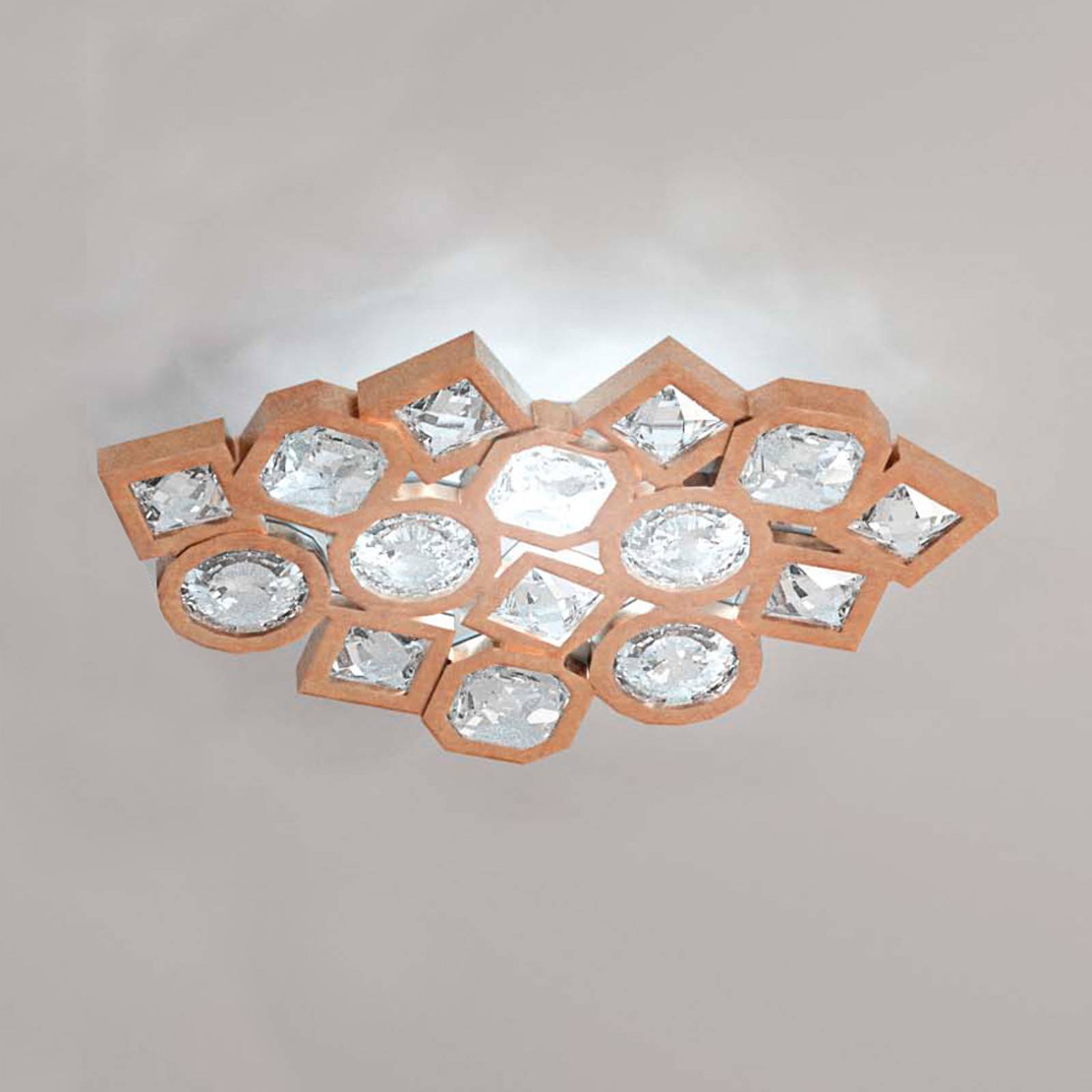 LED-taklampa med kopparfärgad mosaik Stardust