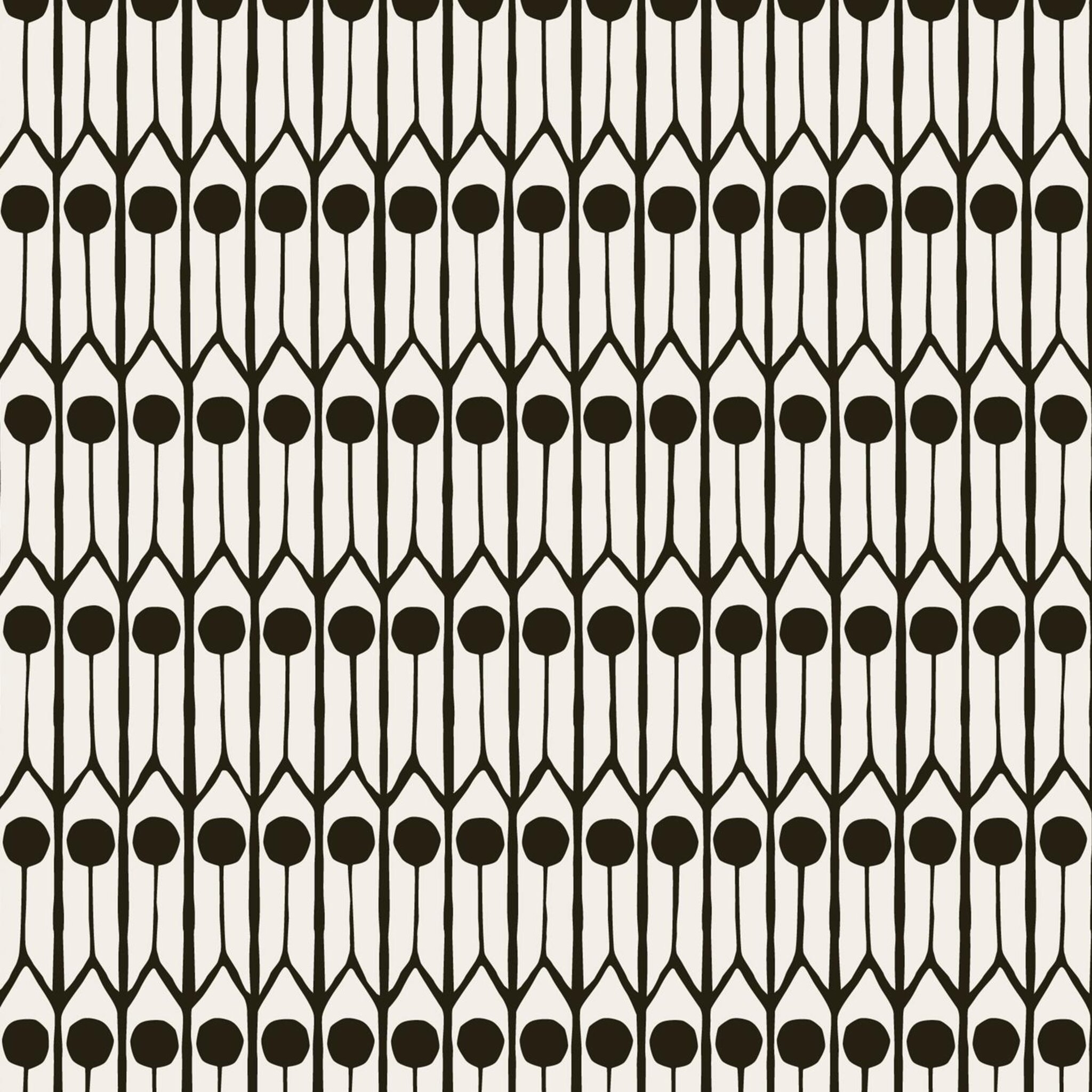 Löpmetertyg Linne - Feathers - Ebony/black