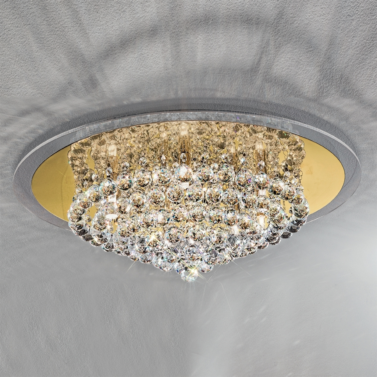 Imponerande kristalltaklampa TUILA 62 cm