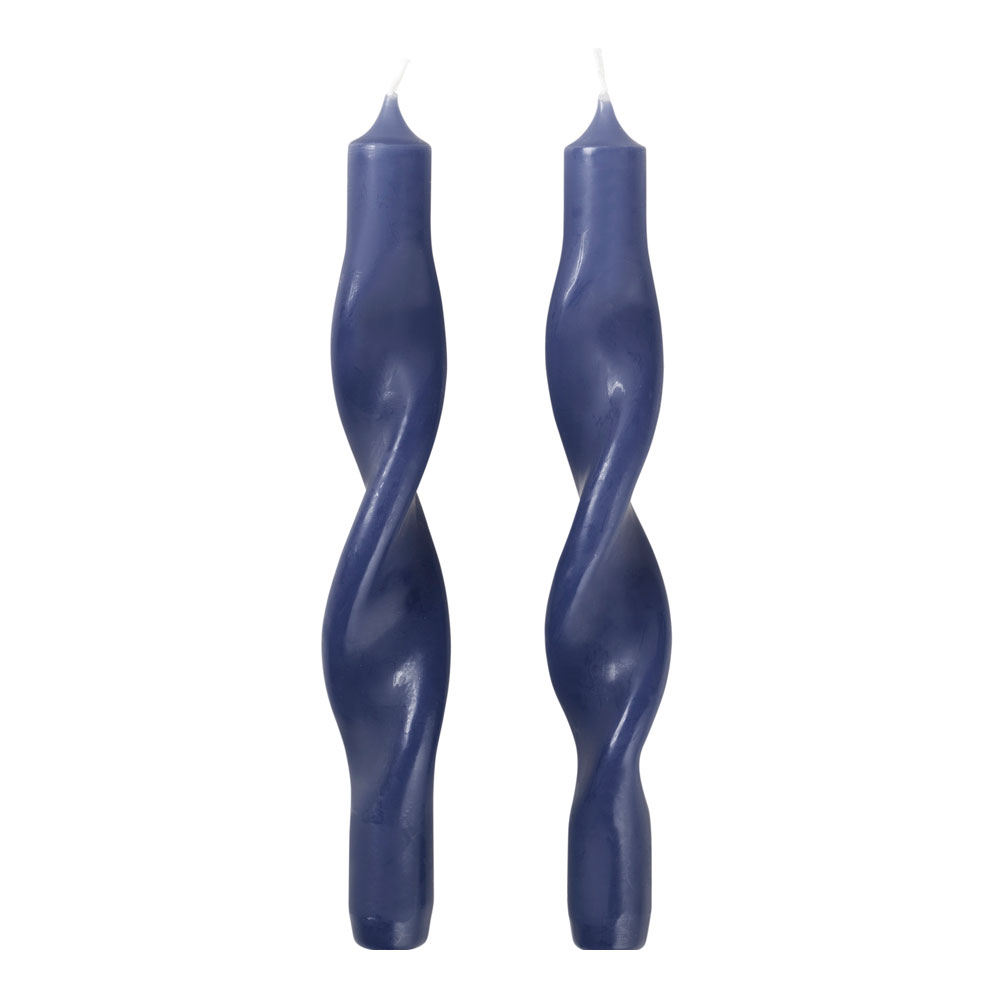 Broste Copenhagen - Broste Copenhagen Twisted Ljus 2-pack Blå