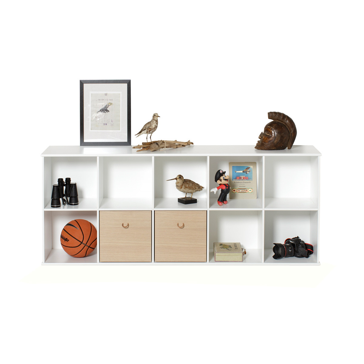 Wood horisontal vägghylla 5 x 2, Oliver Furniture