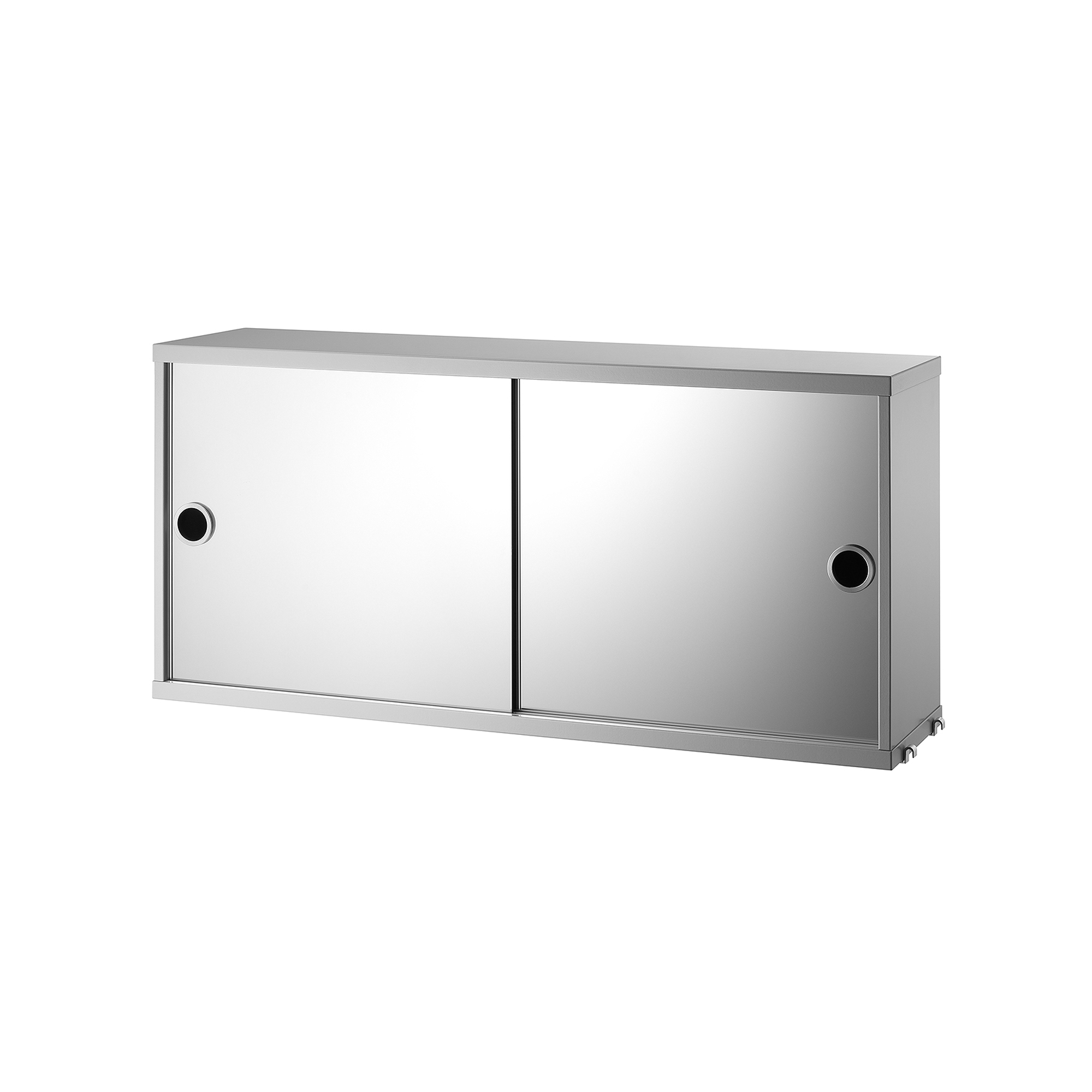 String Skåp m spegeldörrar 78x20x37 grå