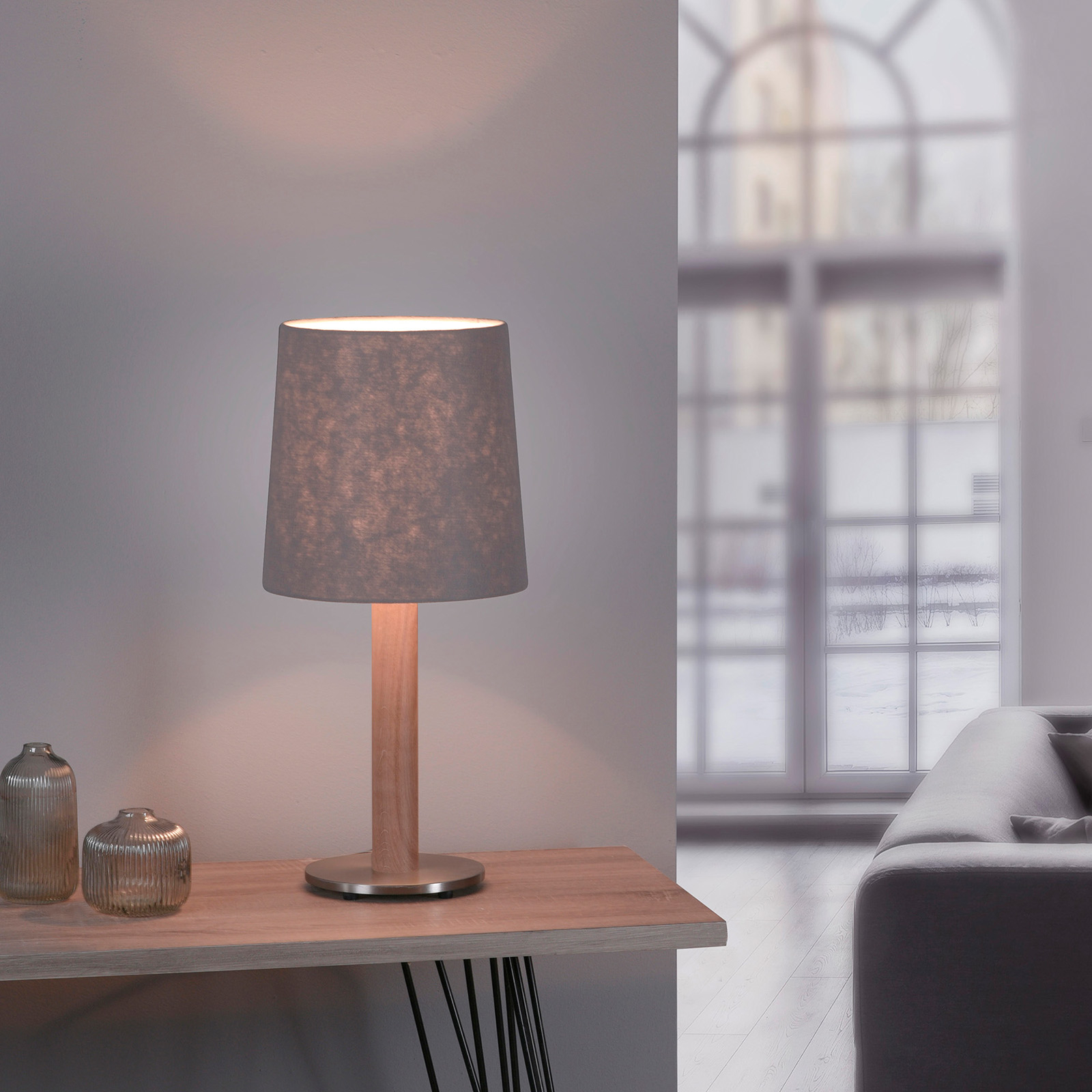 Lucande Elif bordslampa cylinder filttyg ek