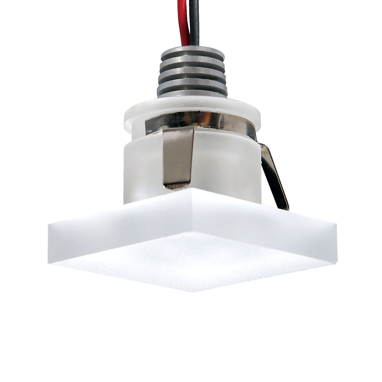 LED-inbyggnadsspot Cristalin, kantig, IP44