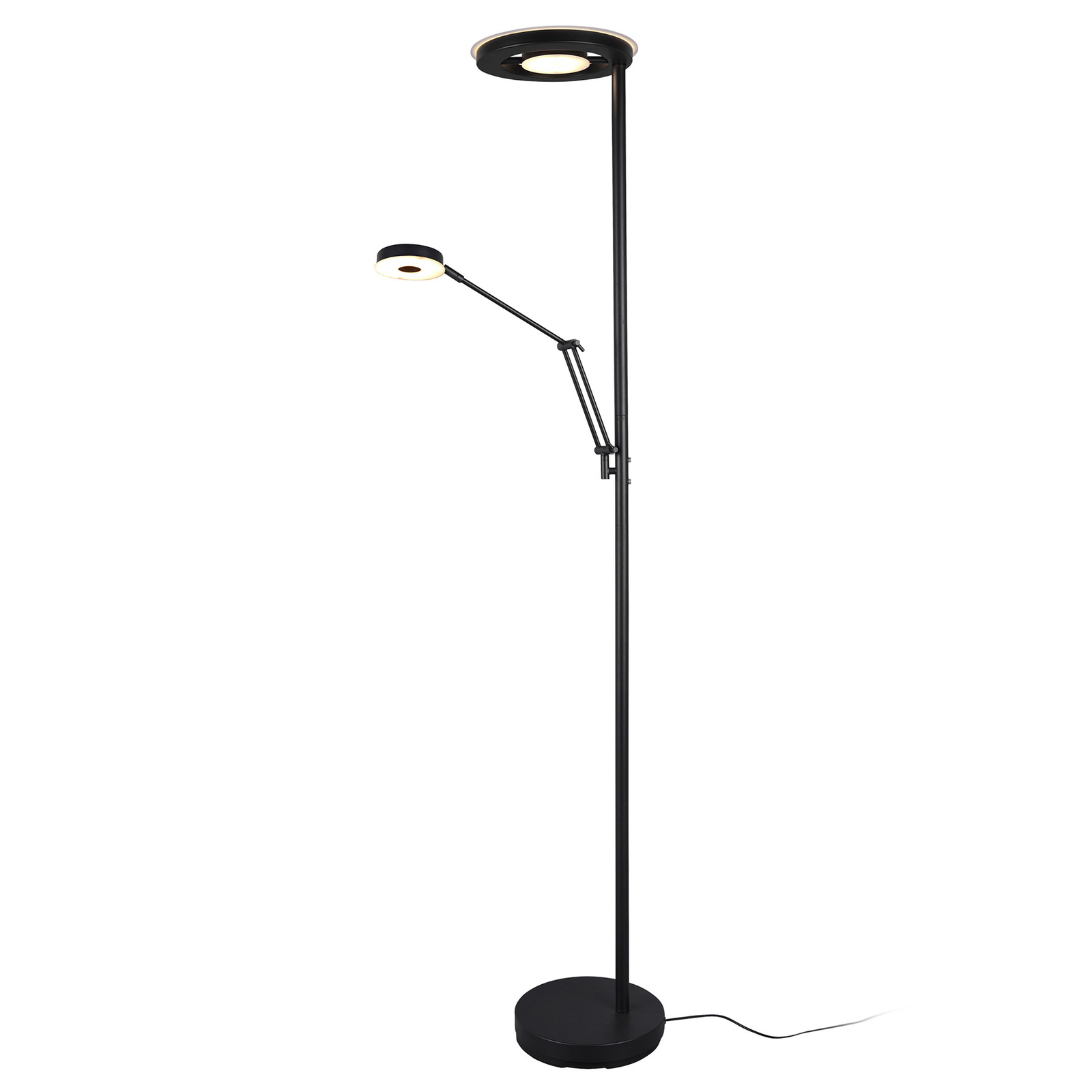 LED-uplight-golvlampa Barrie läslampa svart matt