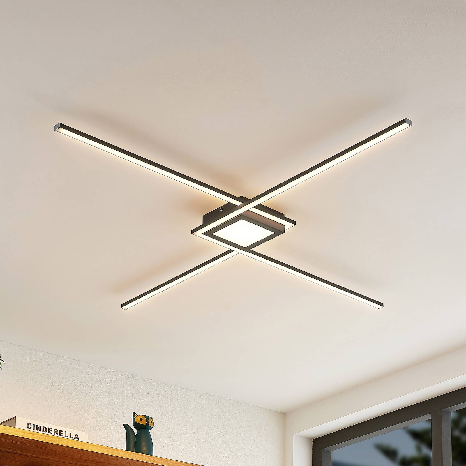 Lindby Ridia LED-taklampa, antracit