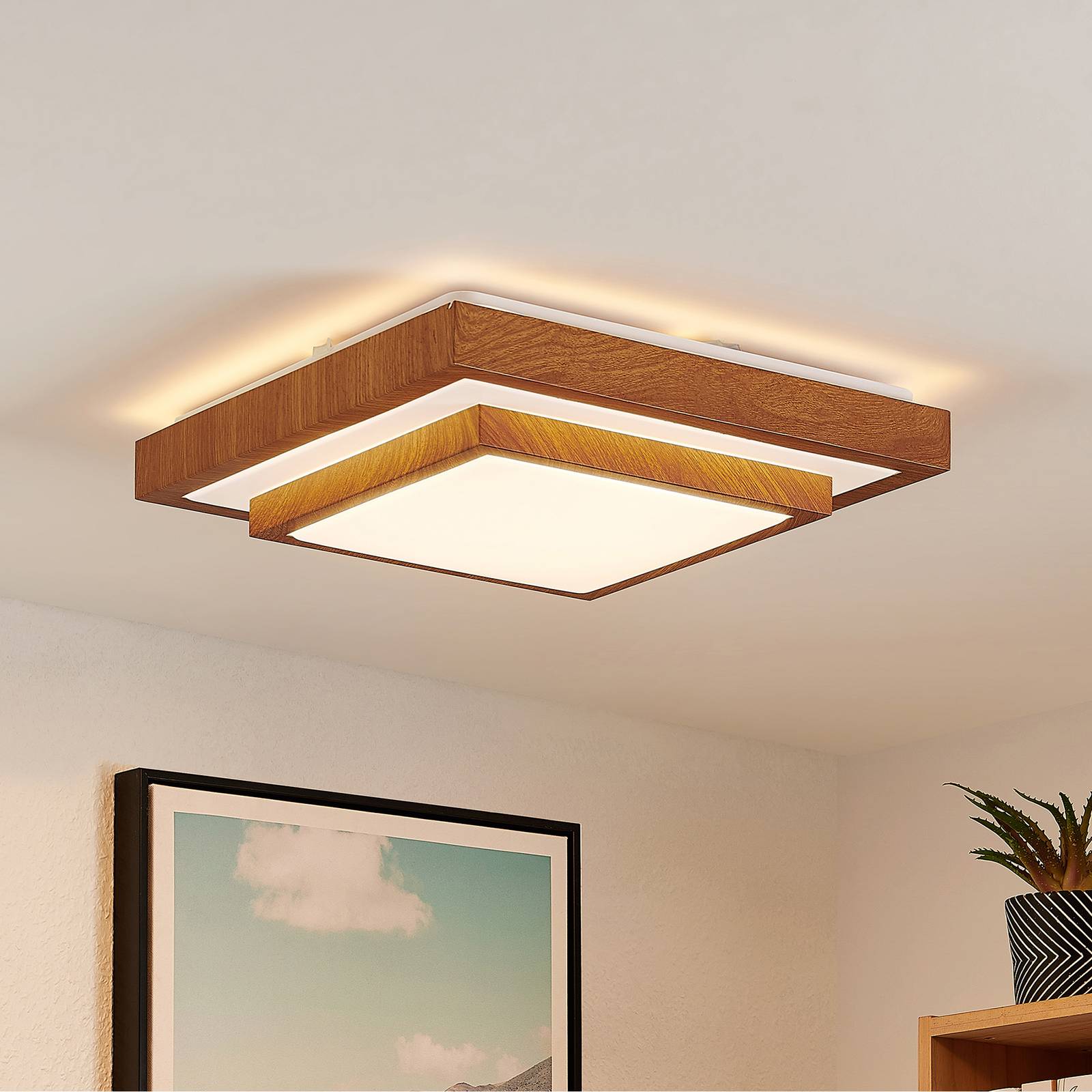 Lindby Tiril LED-taklampa, kantig, 37,5 cm