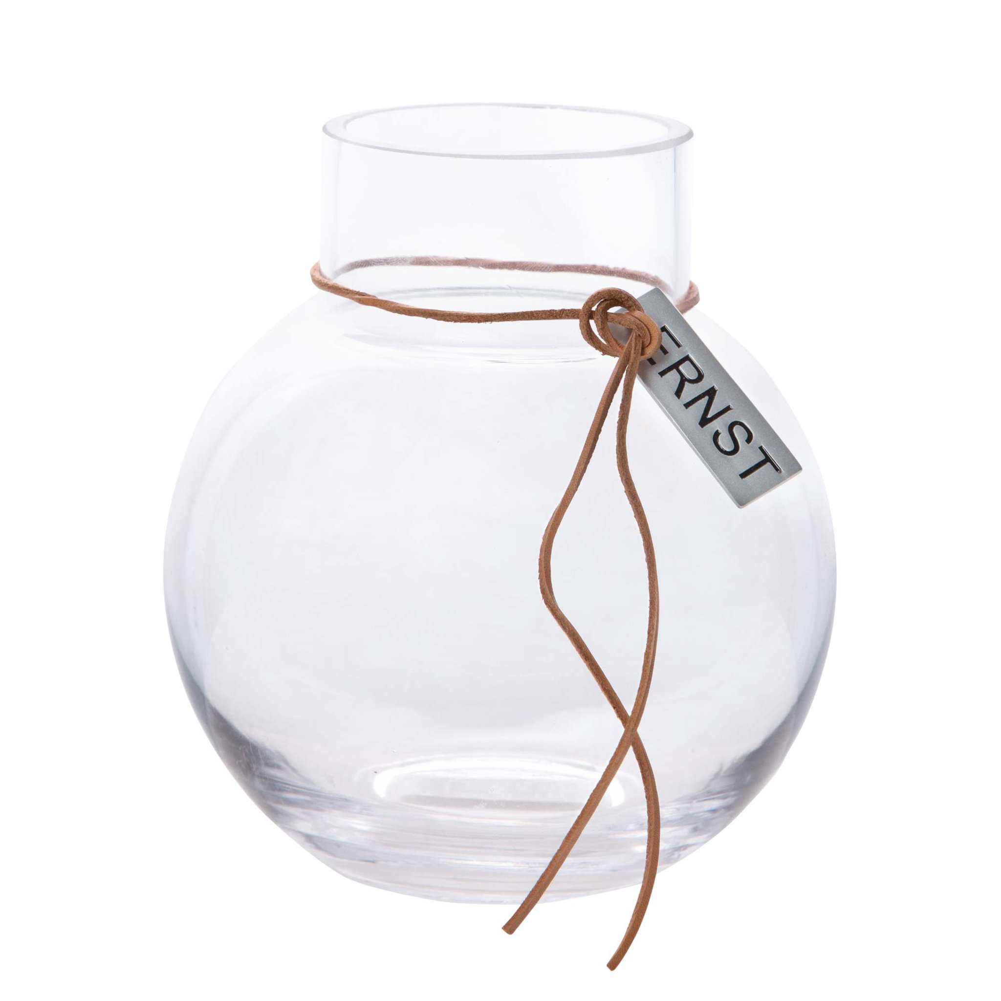 Glasvas m. läderband, Mellan