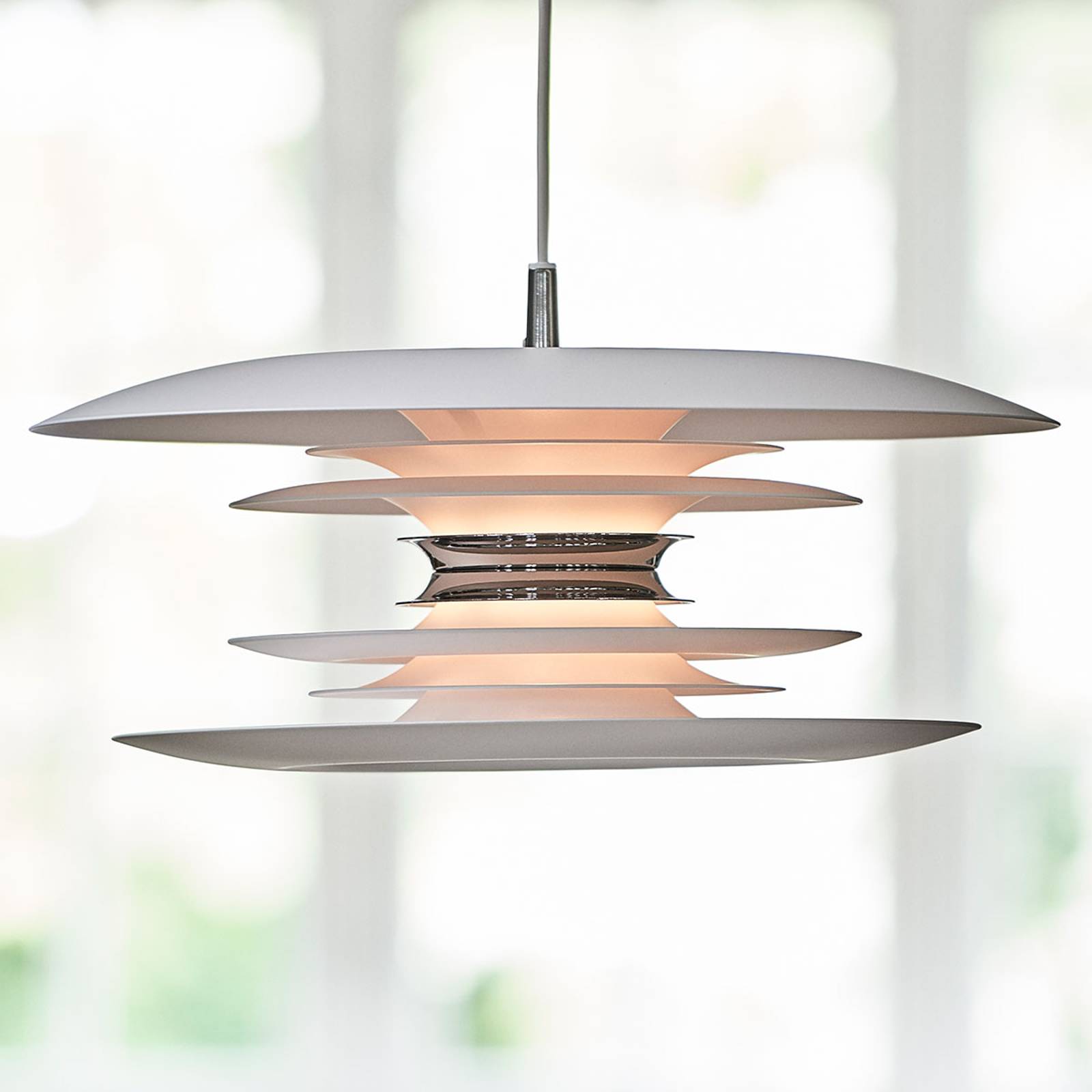 Pendellampa Diablo Ø 50 cm vit