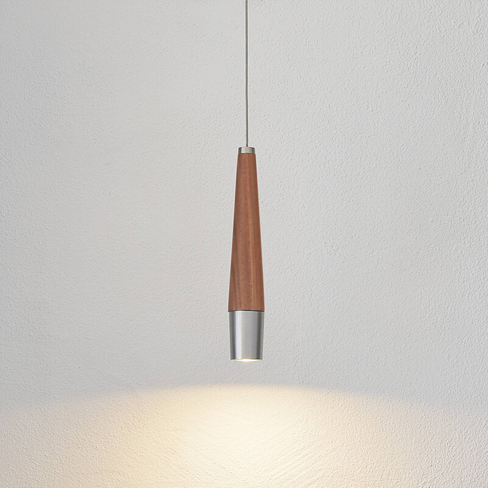 HerzBlut Conico LED-hänglampa valnötsträ, 1 lampor