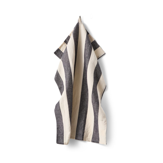 Kökshandduk Stripe 50x70cm Linnemix Beige/Svart