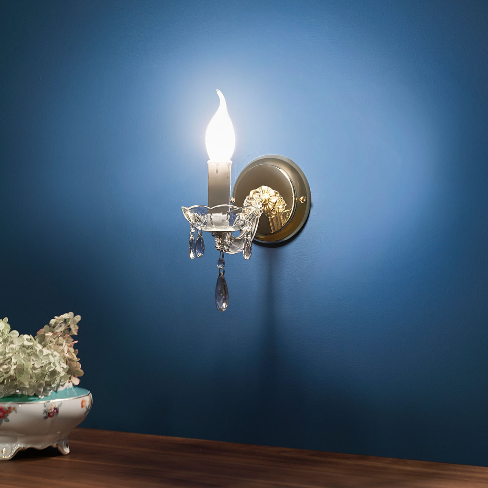 Ljuskrona Dolores med kristaller, 1 lampa