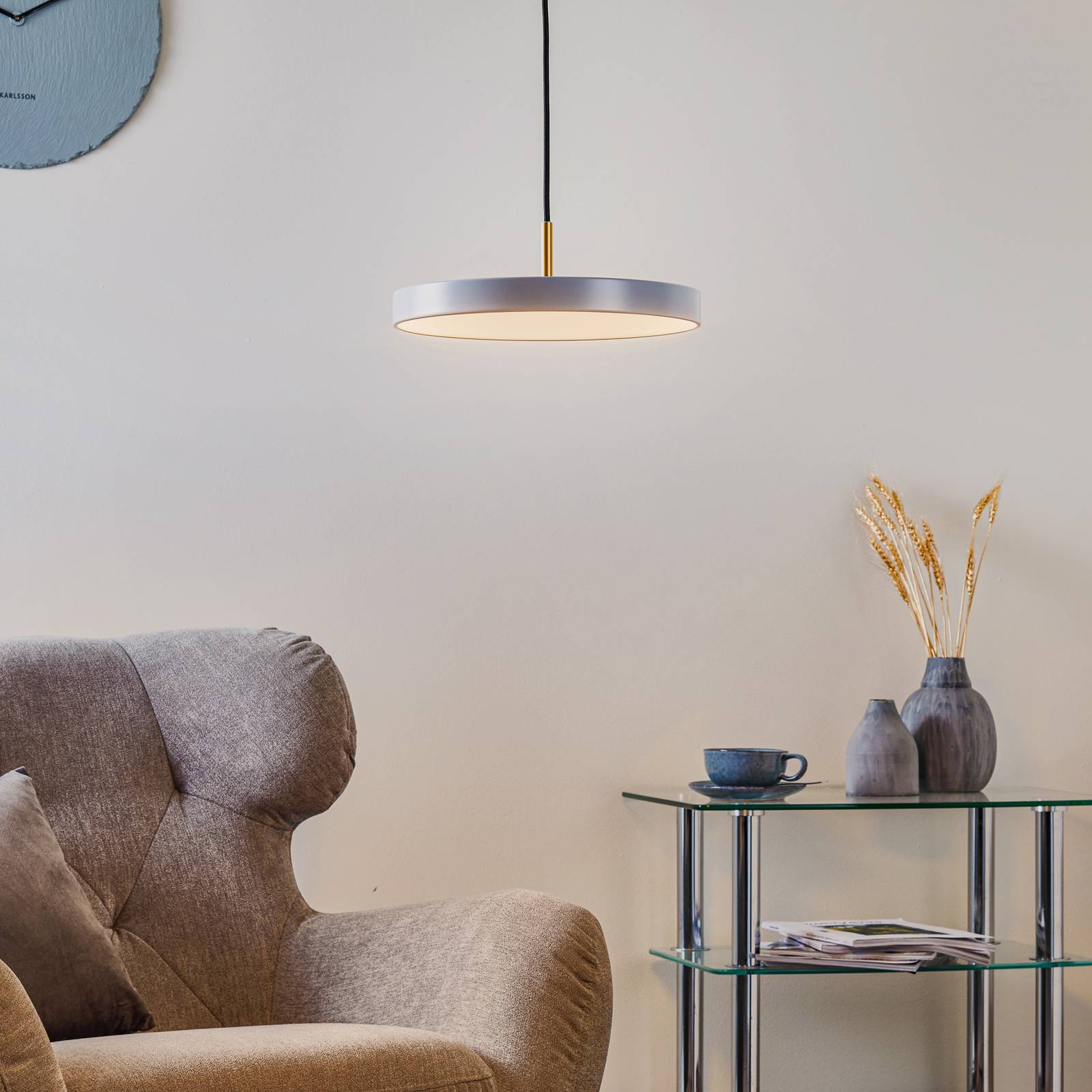 UMAGE Asteria mini hänglampa mässing ljusgrå