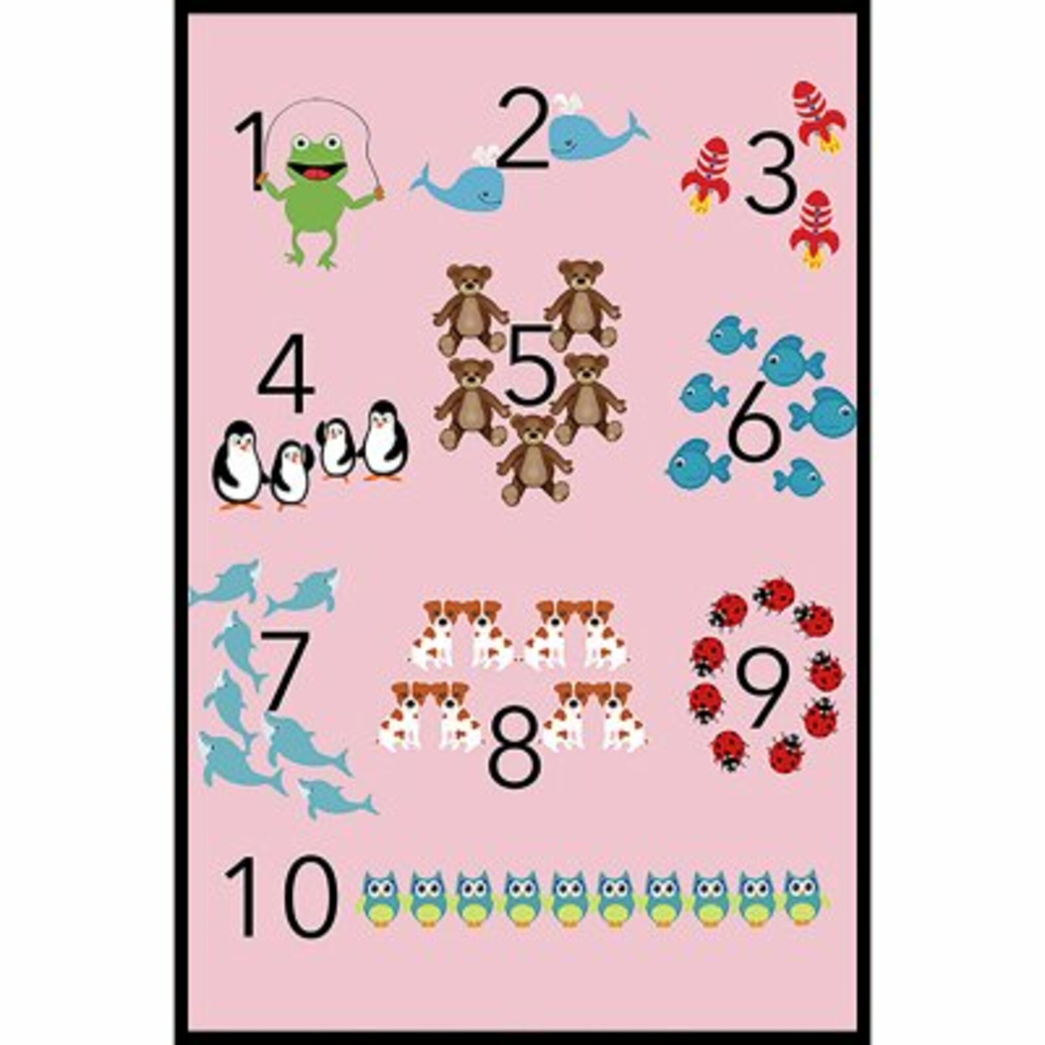 One To Ten Pink Poster