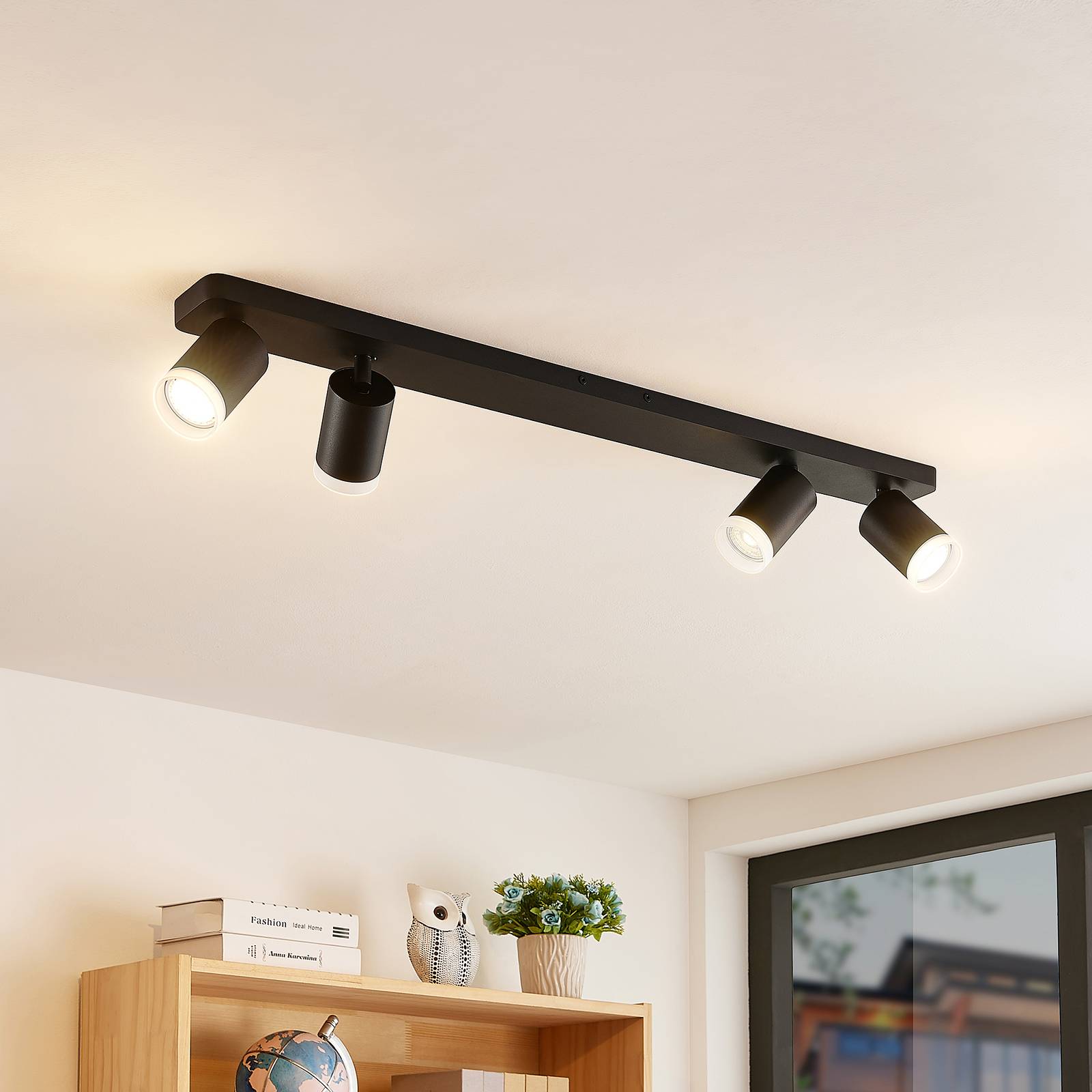 Arcchio Efilius takspotlight, svart, 4 lampor