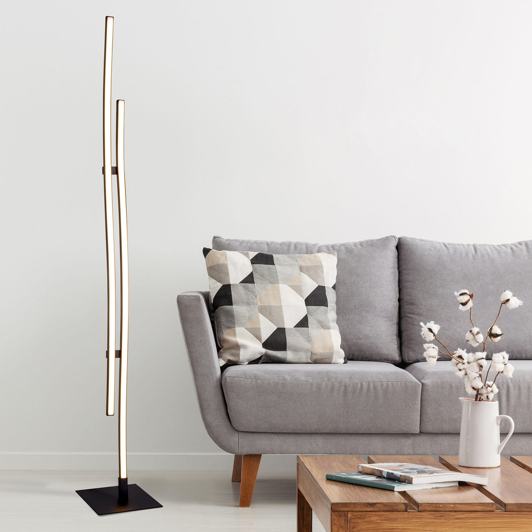 LED-golvlampa Onda, 2 lampor