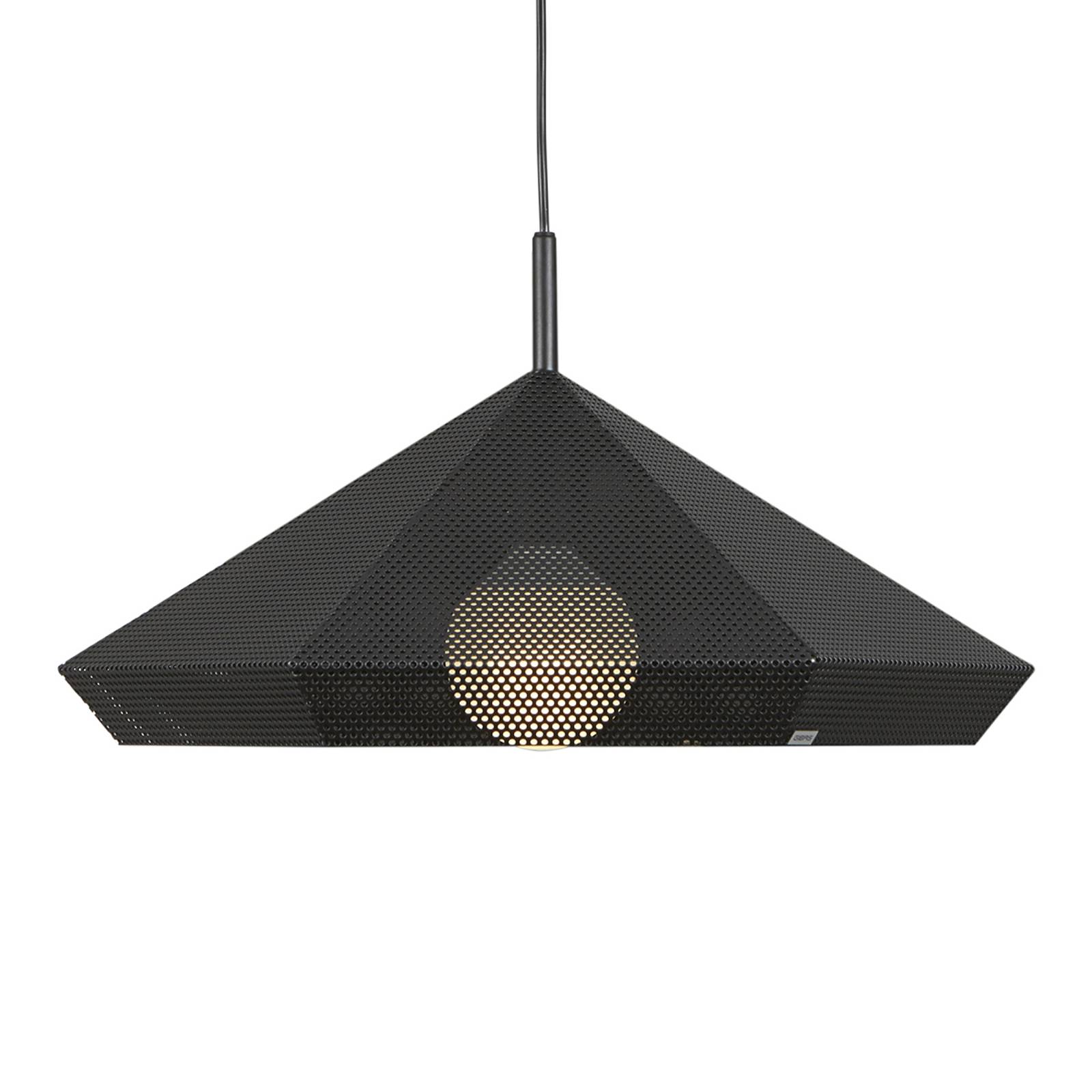 Svart taklampa Priamo med hålmönster, 48 cm
