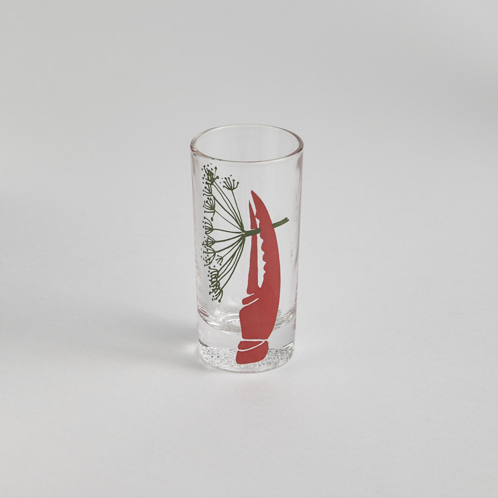 Vintage - Snapsglas med Kräftmotiv 9 st