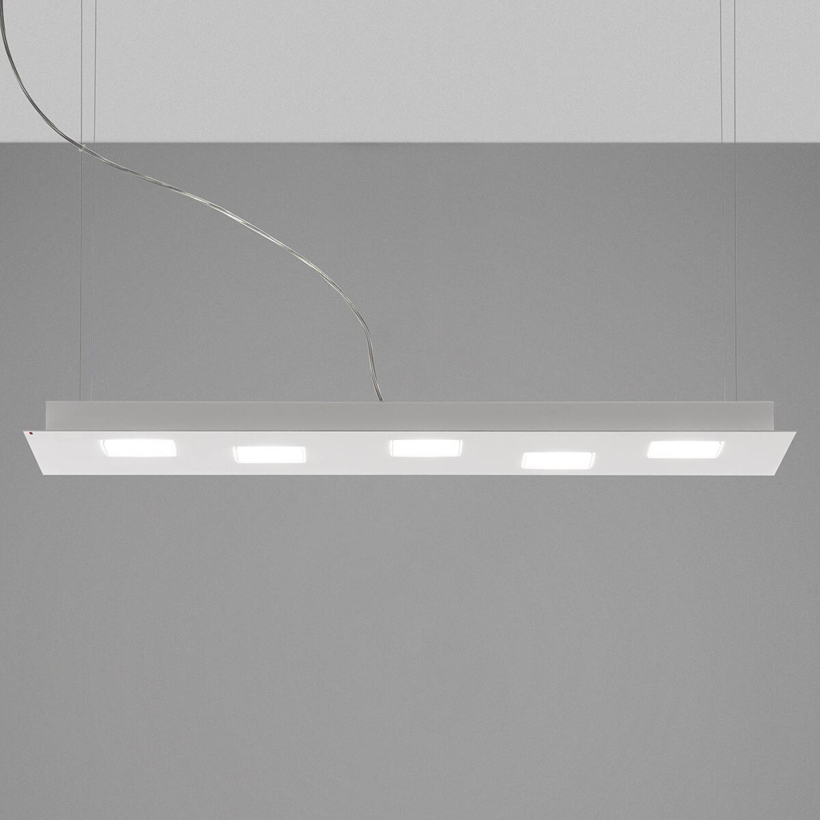 Fabbian Quarter - vit LED-hänglampa 5 lampor