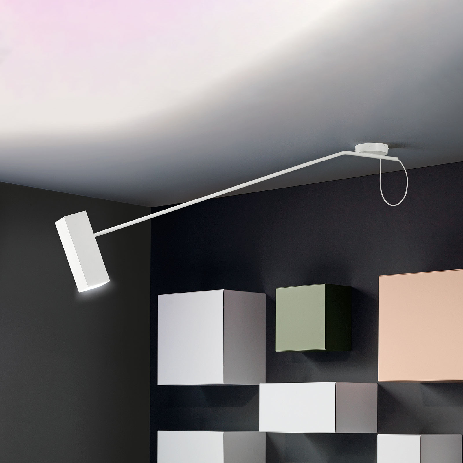 Modo Luce Dejavú taklampa längd 95 cm vit