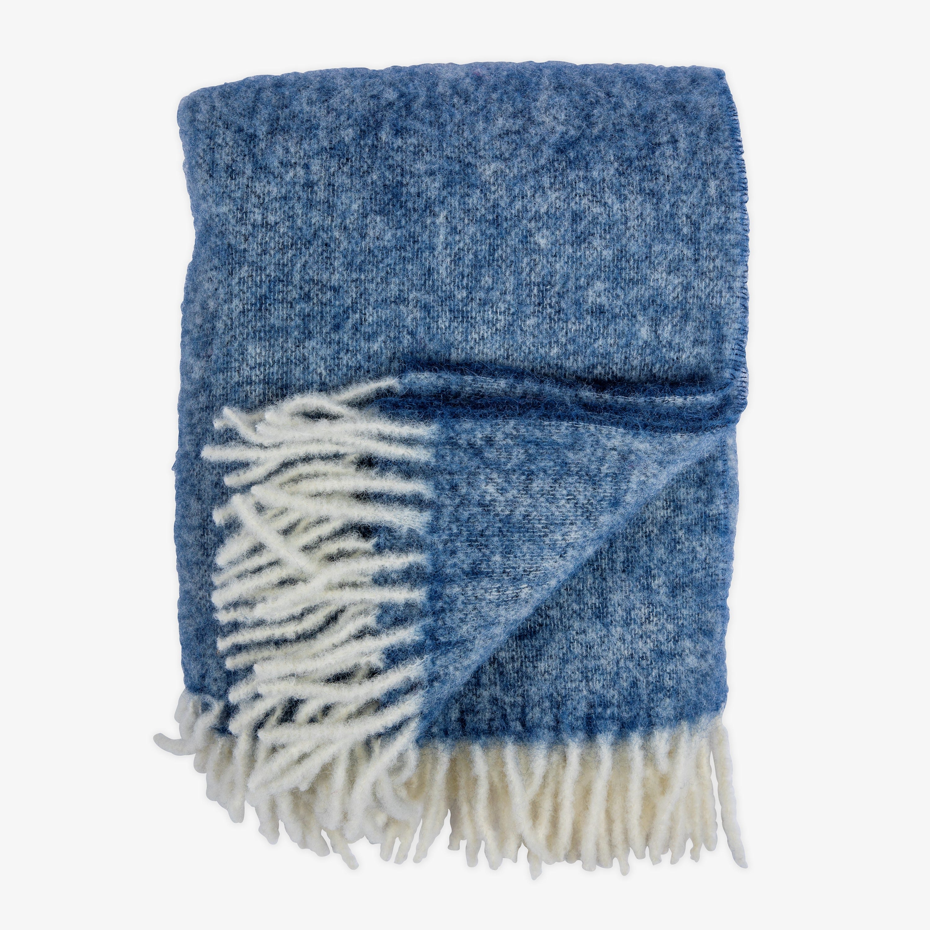 Premium Pläd Ull Mohair Indigo