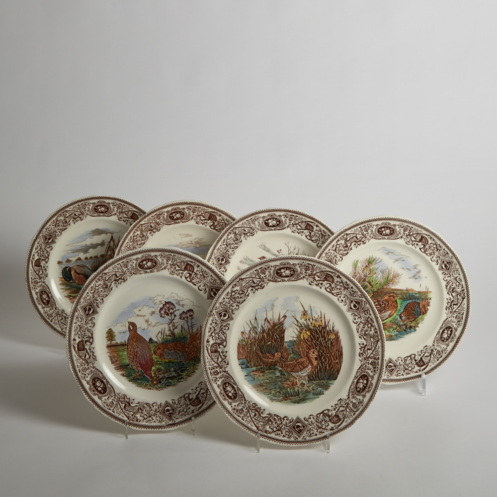 Vintage - SÅLD Tallrikar med Fasanmotiv "Mason's Game Birds" 6 st