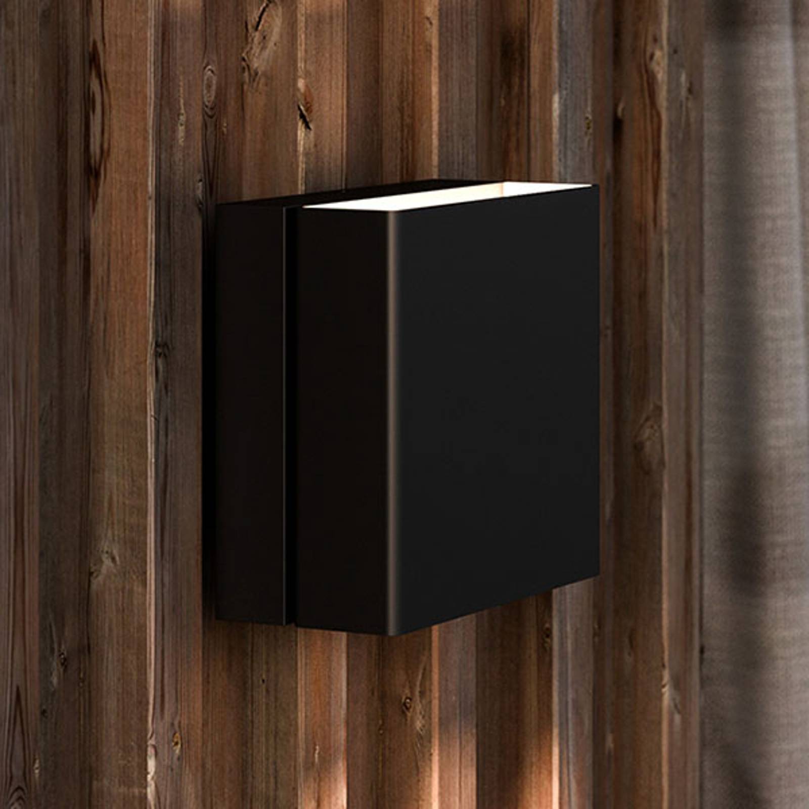 LED-utomhusvägglampa Turn, dimbar, svart