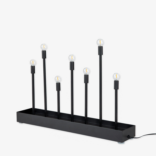 Elljusstake Metall 7 LED Svart