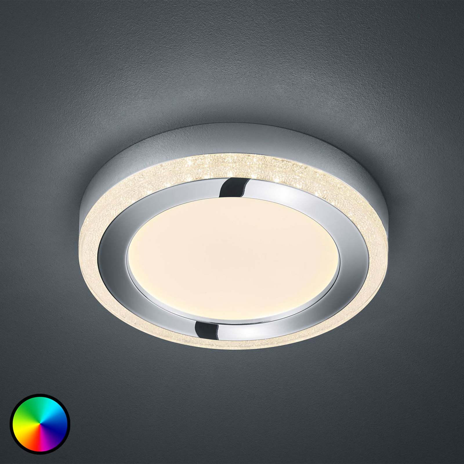 LED-taklampa Slide, vit, rund, Ø 25 cm