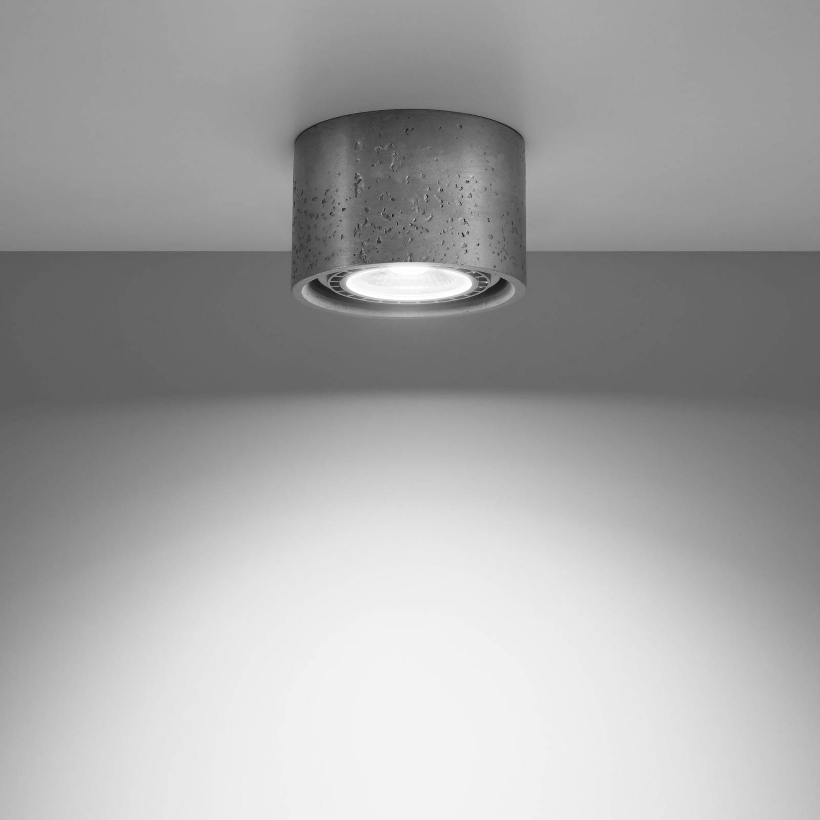 Påbyggnads-downlight Solana betong rund 1 lampa