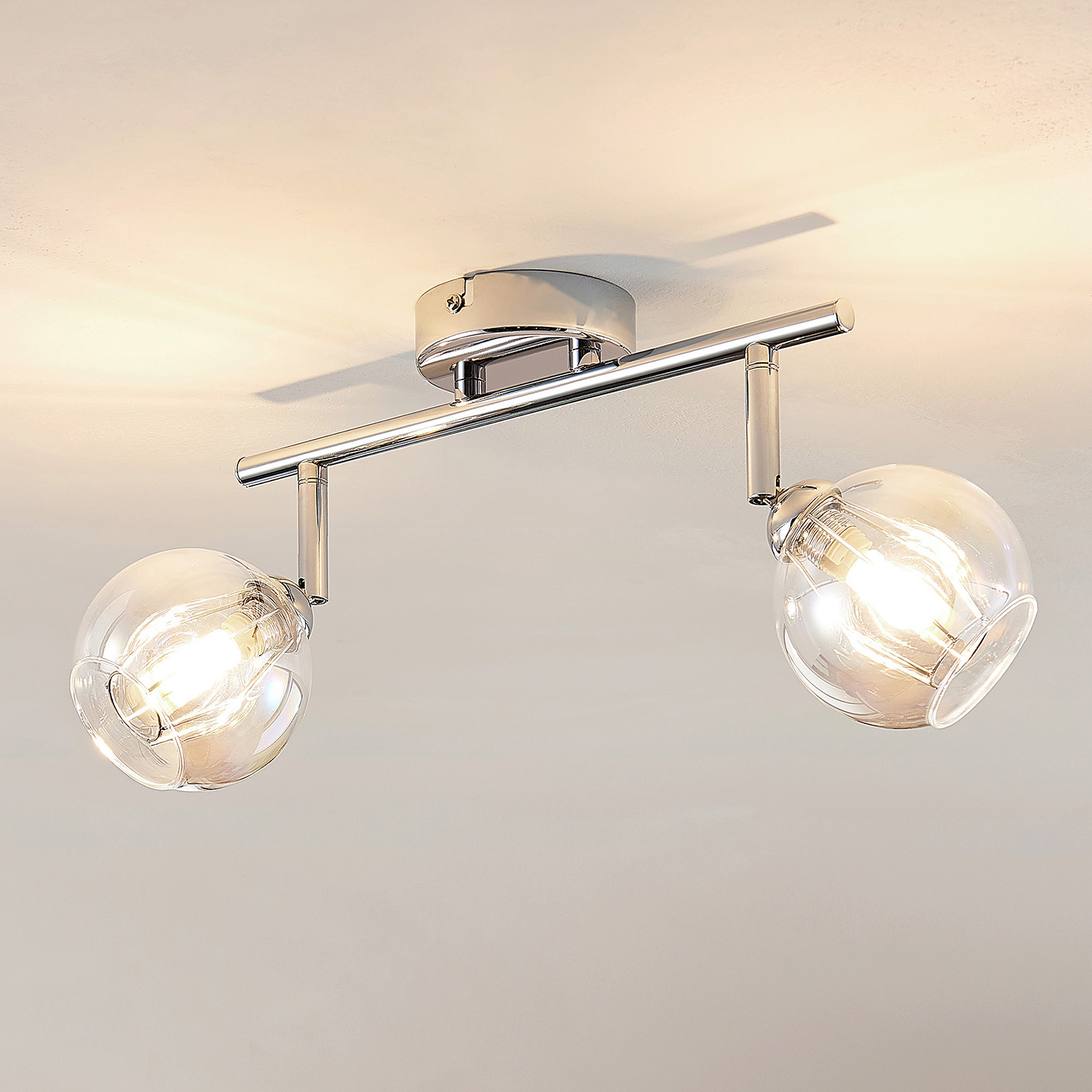 Lindby Pranas LED-takspotlight, 2 lampor