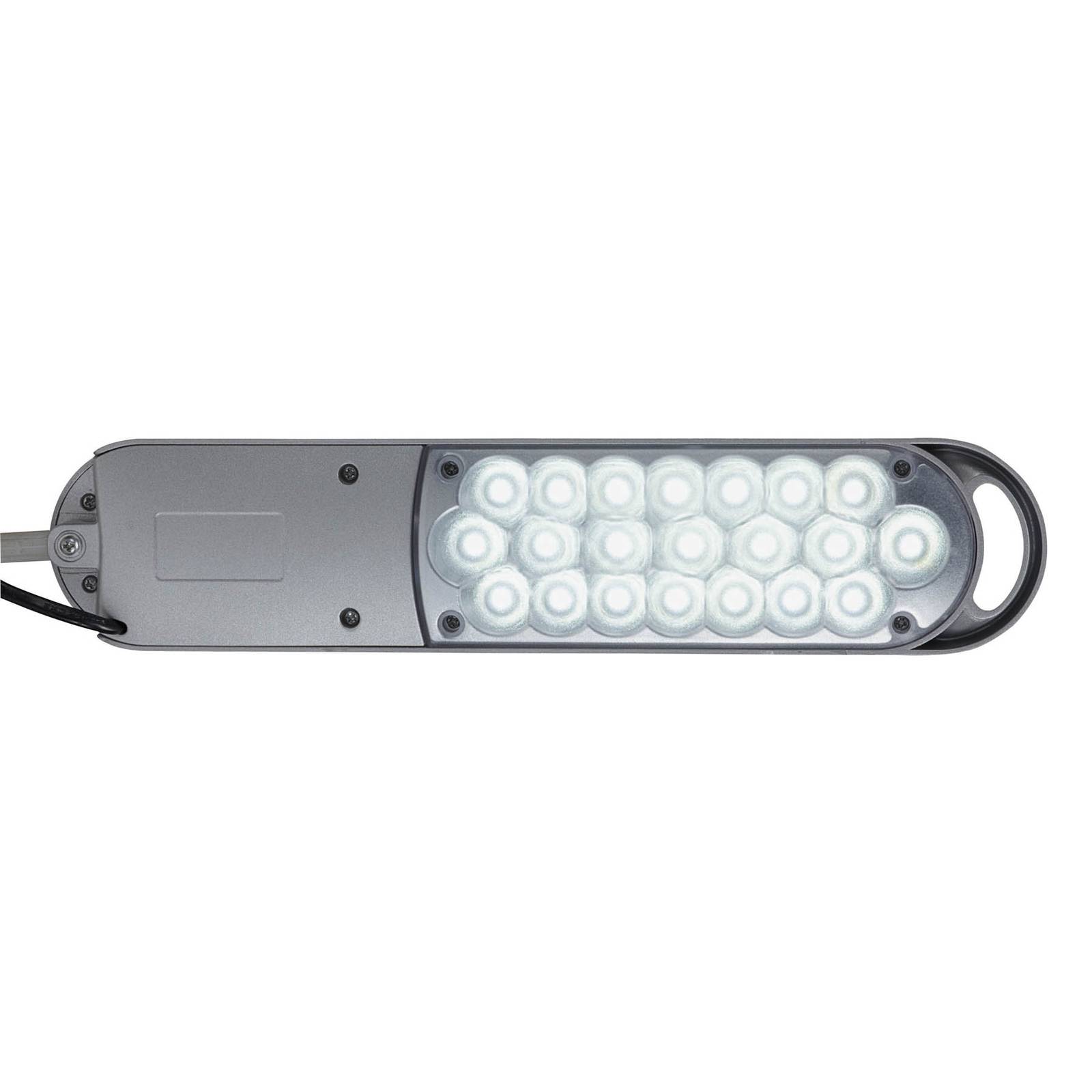 LED-bordslampa Atlantic med klämfot silver