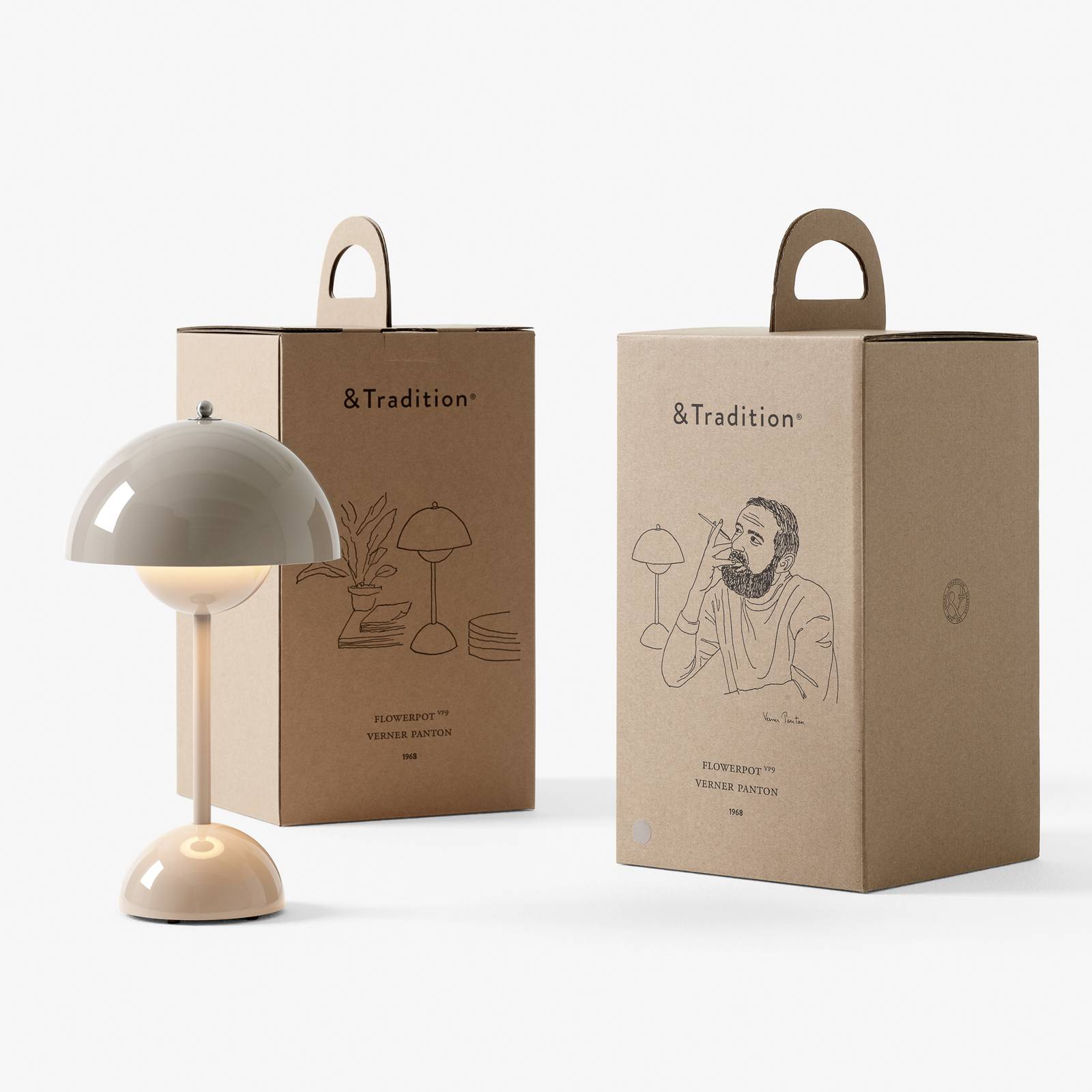 &Tradition Flowerpot VP9 bordslampa, gråbeige