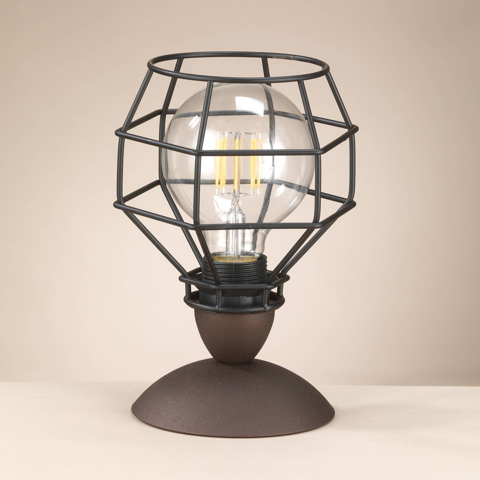 Bordslampa Spider i svart med burskärm
