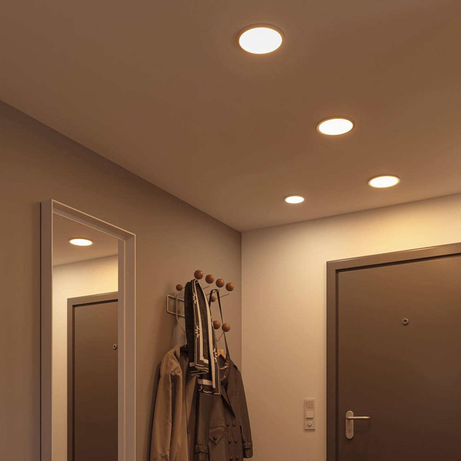 Paulmann LED-panel Areo 3 000 K rund krom 17,5 cm