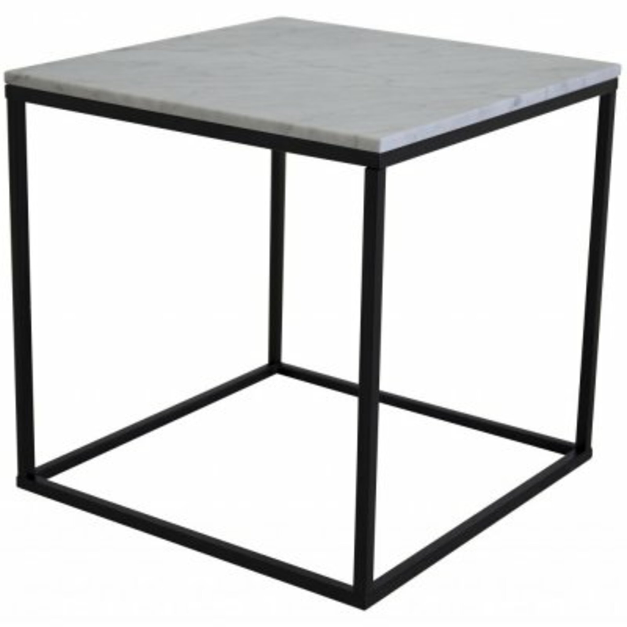 Sidbord Estelle 50cm, ljus marmor/svart